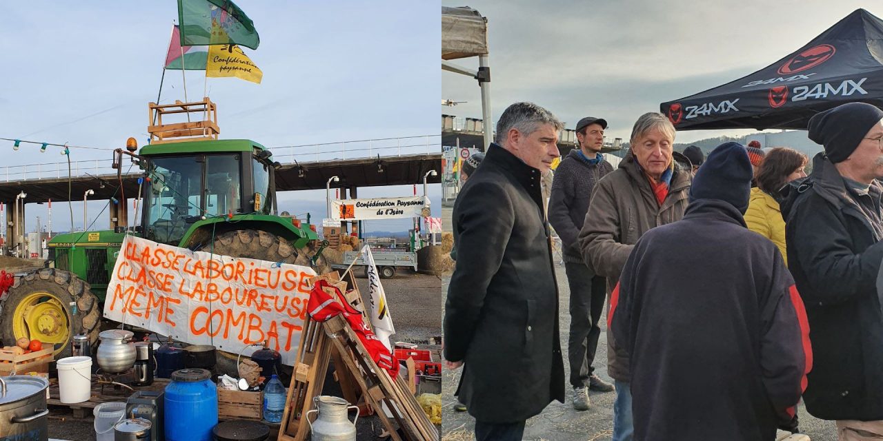 Rencontre des agriculteurs sur les points de blocage en Isère