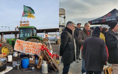 Rencontre des agriculteurs sur les points de blocage en Isère